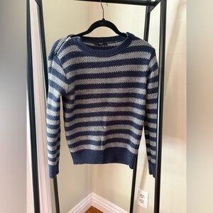 Forever 21 Striped Navy and Gray Sweater